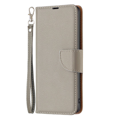 Flip Stand Phone Cover for Xiaomi Redmi Note 12S 4G , Wallet PU Leather Litchi Texture Phone Case with Strap