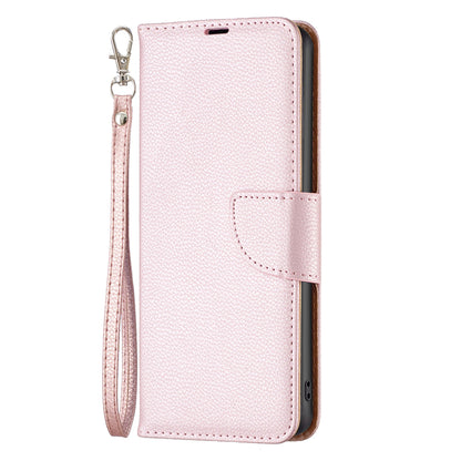 Flip Stand Phone Cover for Xiaomi Redmi Note 12S 4G , Wallet PU Leather Litchi Texture Phone Case with Strap