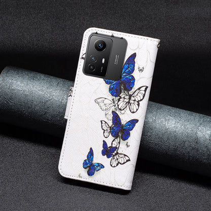 For Xiaomi Redmi Note 12S 4G Pattern Printing Phone Case PU Leather Stand Wallet Flip Cover