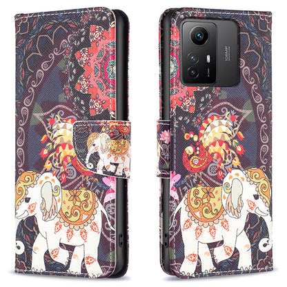 For Xiaomi Redmi Note 12S 4G Pattern Printing Phone Case PU Leather Stand Wallet Flip Cover