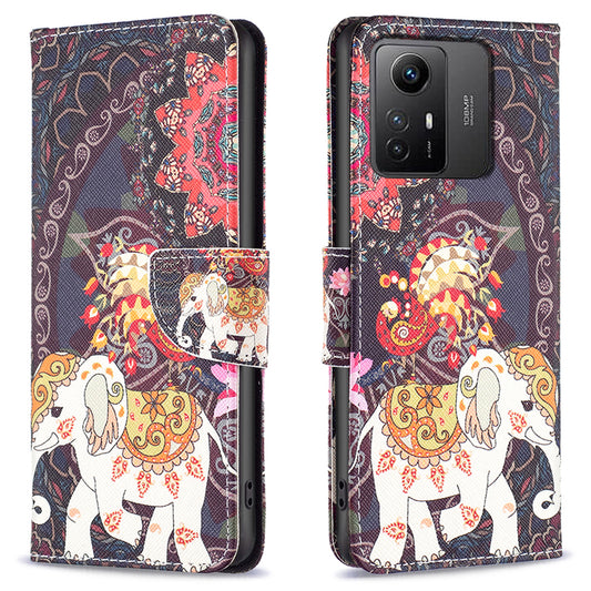 For Xiaomi Redmi Note 12S 4G Pattern Printing Phone Case PU Leather Stand Wallet Flip Cover