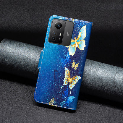 For Xiaomi Redmi Note 12S 4G Pattern Printing Phone Case PU Leather Stand Wallet Flip Cover