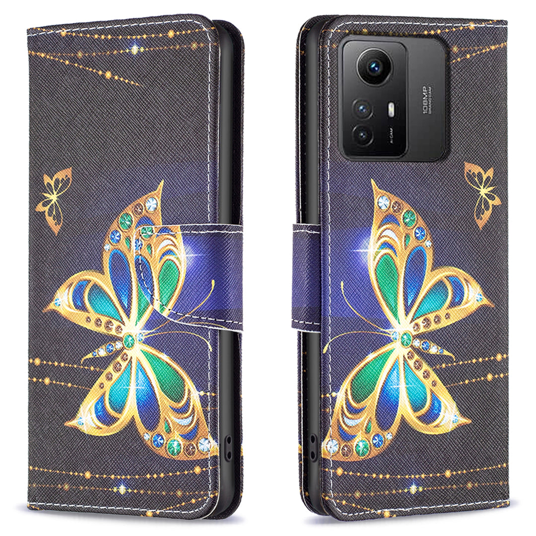 For Xiaomi Redmi Note 12S 4G Pattern Printing Phone Case PU Leather Stand Wallet Flip Cover