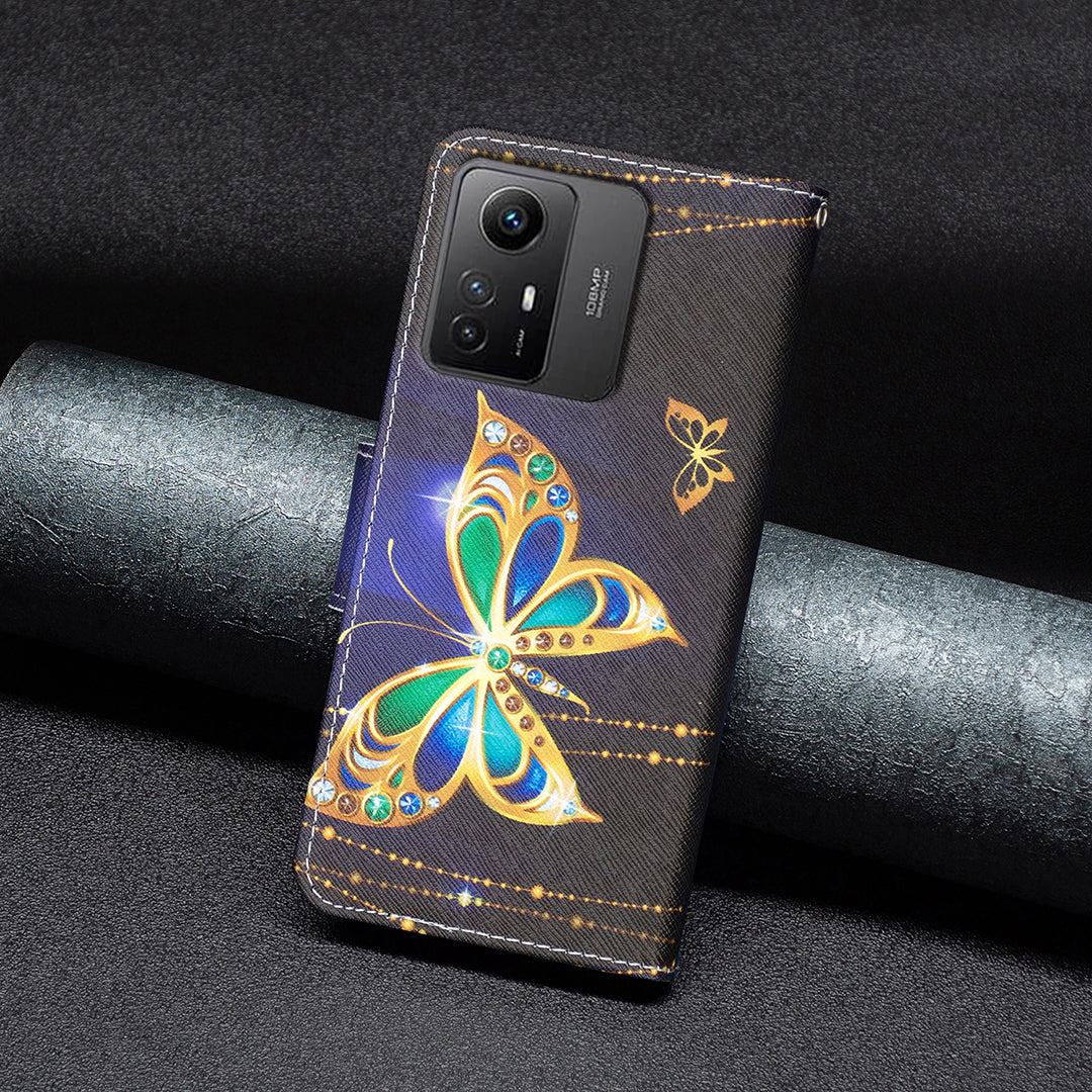 For Xiaomi Redmi Note 12S 4G Pattern Printing Phone Case PU Leather Stand Wallet Flip Cover