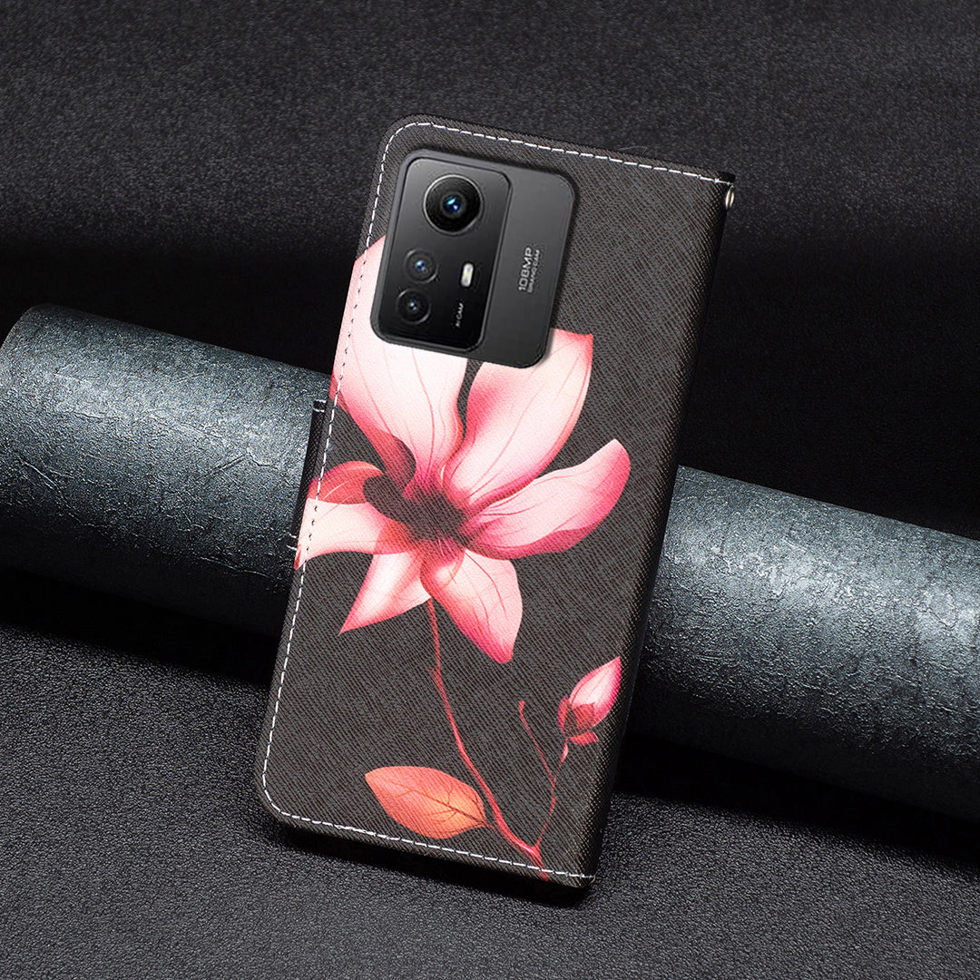 For Xiaomi Redmi Note 12S 4G Pattern Printing Phone Case PU Leather Stand Wallet Flip Cover