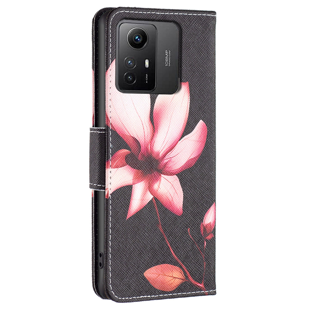 For Xiaomi Redmi Note 12S 4G Pattern Printing Phone Case PU Leather Stand Wallet Flip Cover