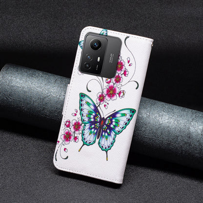 For Xiaomi Redmi Note 12S 4G Pattern Printing Phone Case PU Leather Stand Wallet Flip Cover