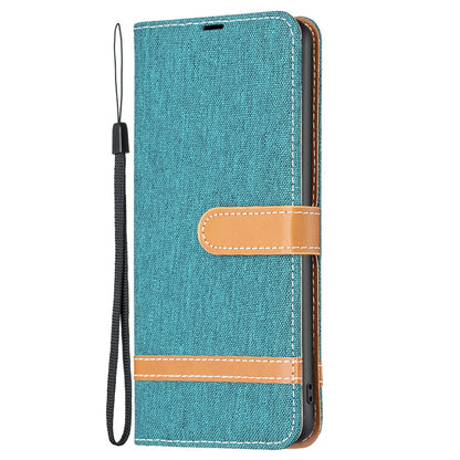 For Xiaomi Redmi Note 12S 4G Stand Case Jeans Cloth Splicing Wallet PU Leather + TPU Phone Cover