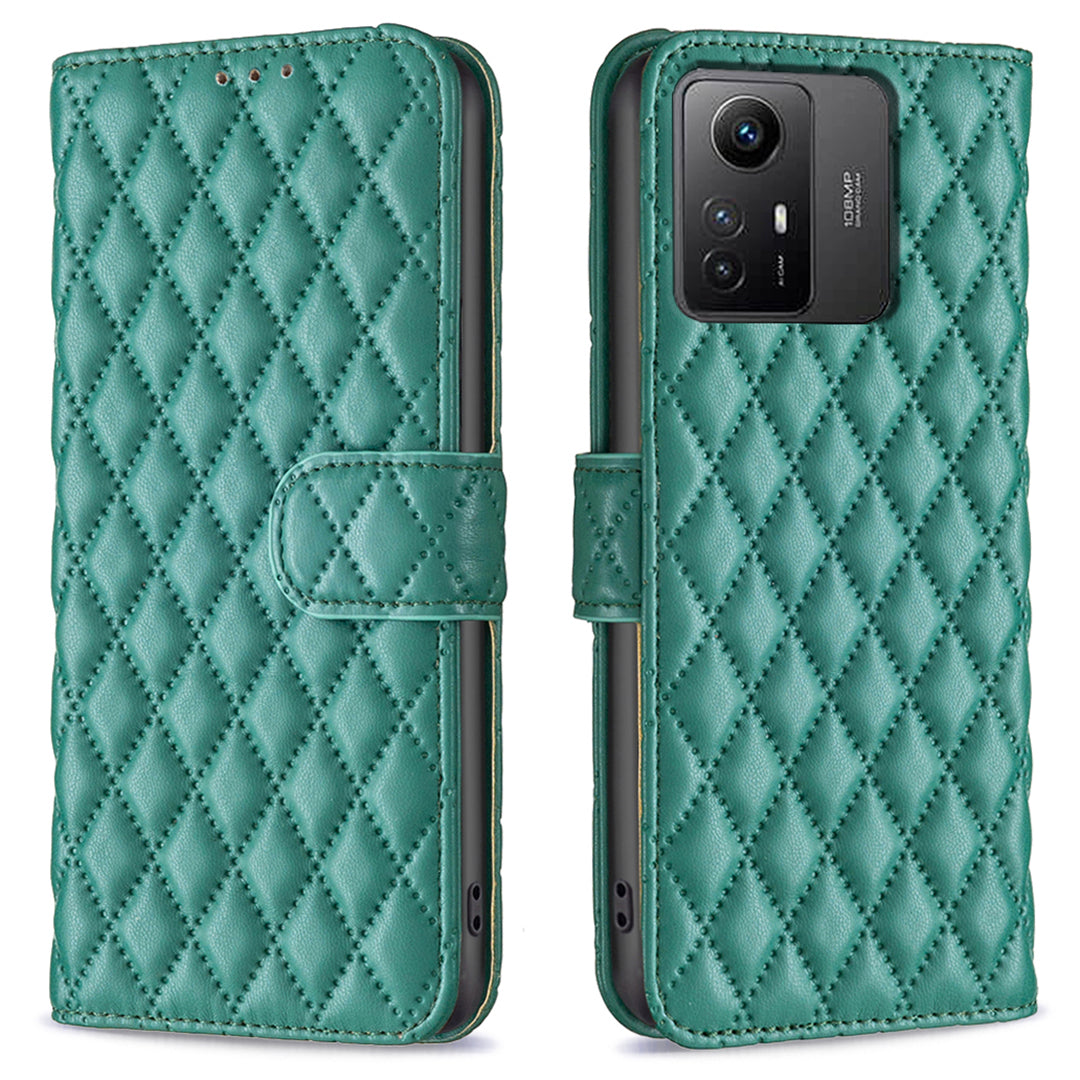 BINFEN COLOR BF Style-14 for Xiaomi Redmi Note 12S 4G Imprinted Mobile Phone Cover Wallet Leather Stand Case