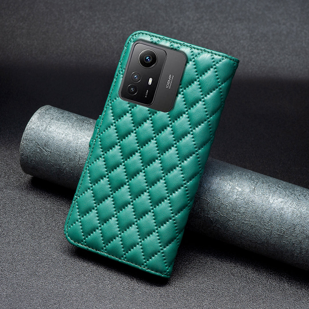 BINFEN COLOR BF Style-14 for Xiaomi Redmi Note 12S 4G Imprinted Mobile Phone Cover Wallet Leather Stand Case