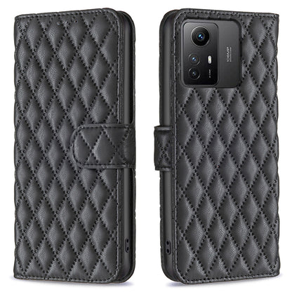 BINFEN COLOR BF Style-14 for Xiaomi Redmi Note 12S 4G Imprinted Mobile Phone Cover Wallet Leather Stand Case