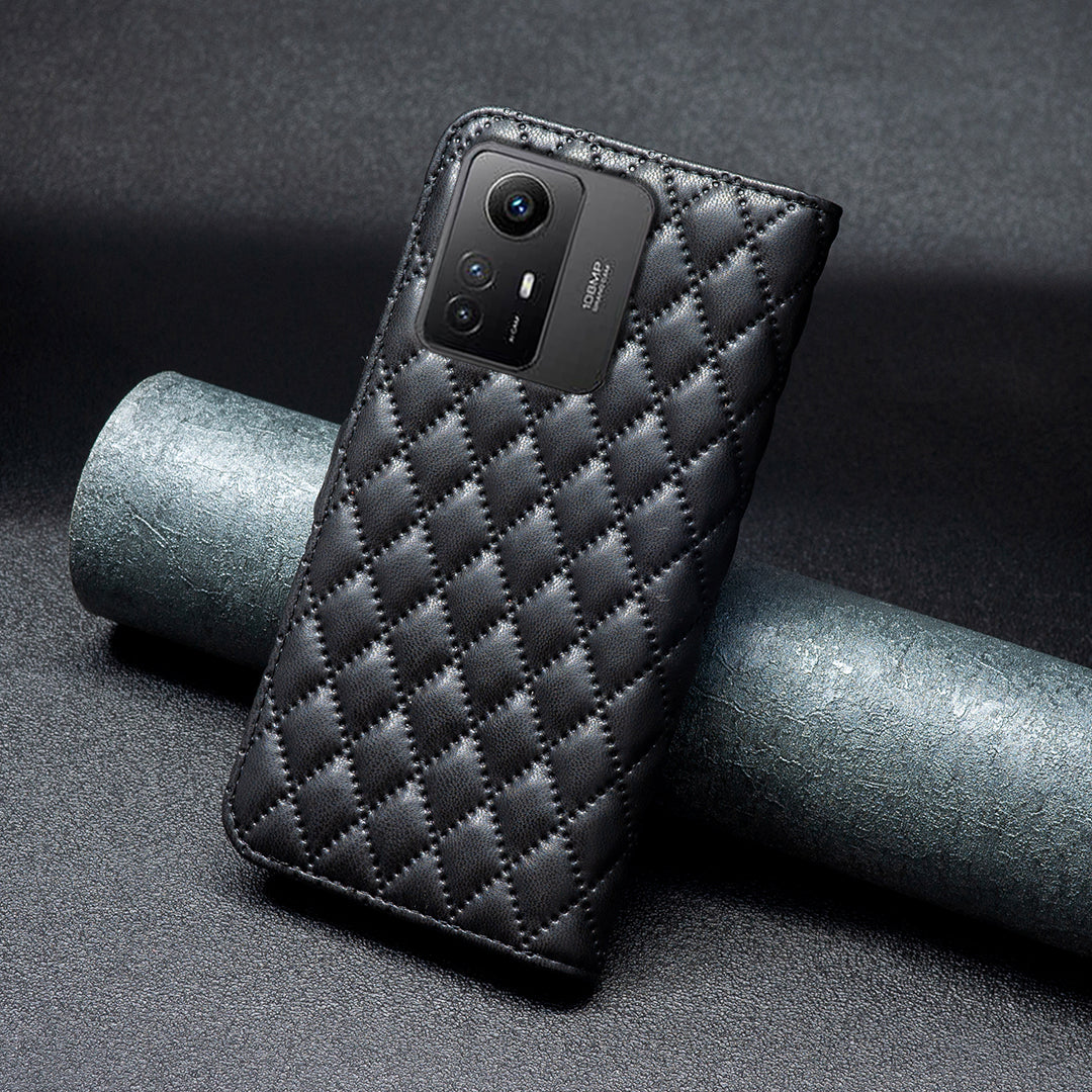 BINFEN COLOR BF Style-14 for Xiaomi Redmi Note 12S 4G Imprinted Mobile Phone Cover Wallet Leather Stand Case