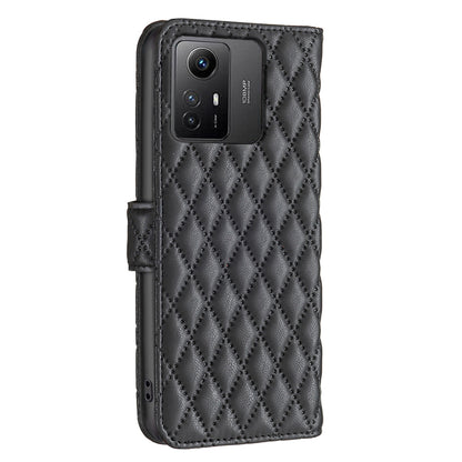 BINFEN COLOR BF Style-14 for Xiaomi Redmi Note 12S 4G Imprinted Mobile Phone Cover Wallet Leather Stand Case