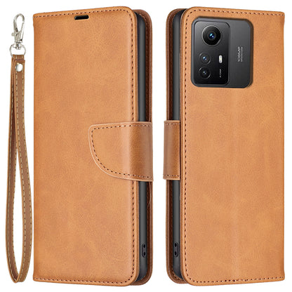 Wallet Phone Case for Xiaomi Redmi Note 12S 4G , Textured Stand Shell Solid Color PU Leather Cover
