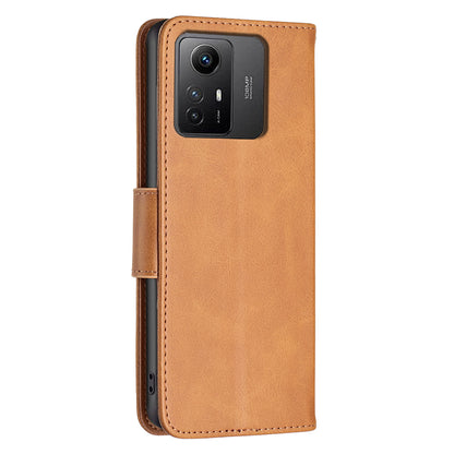 Wallet Phone Case for Xiaomi Redmi Note 12S 4G , Textured Stand Shell Solid Color PU Leather Cover