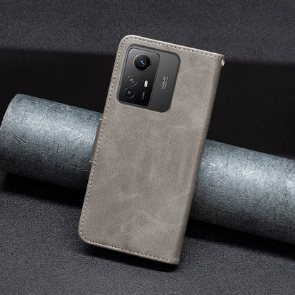 Wallet Phone Case for Xiaomi Redmi Note 12S 4G , Textured Stand Shell Solid Color PU Leather Cover