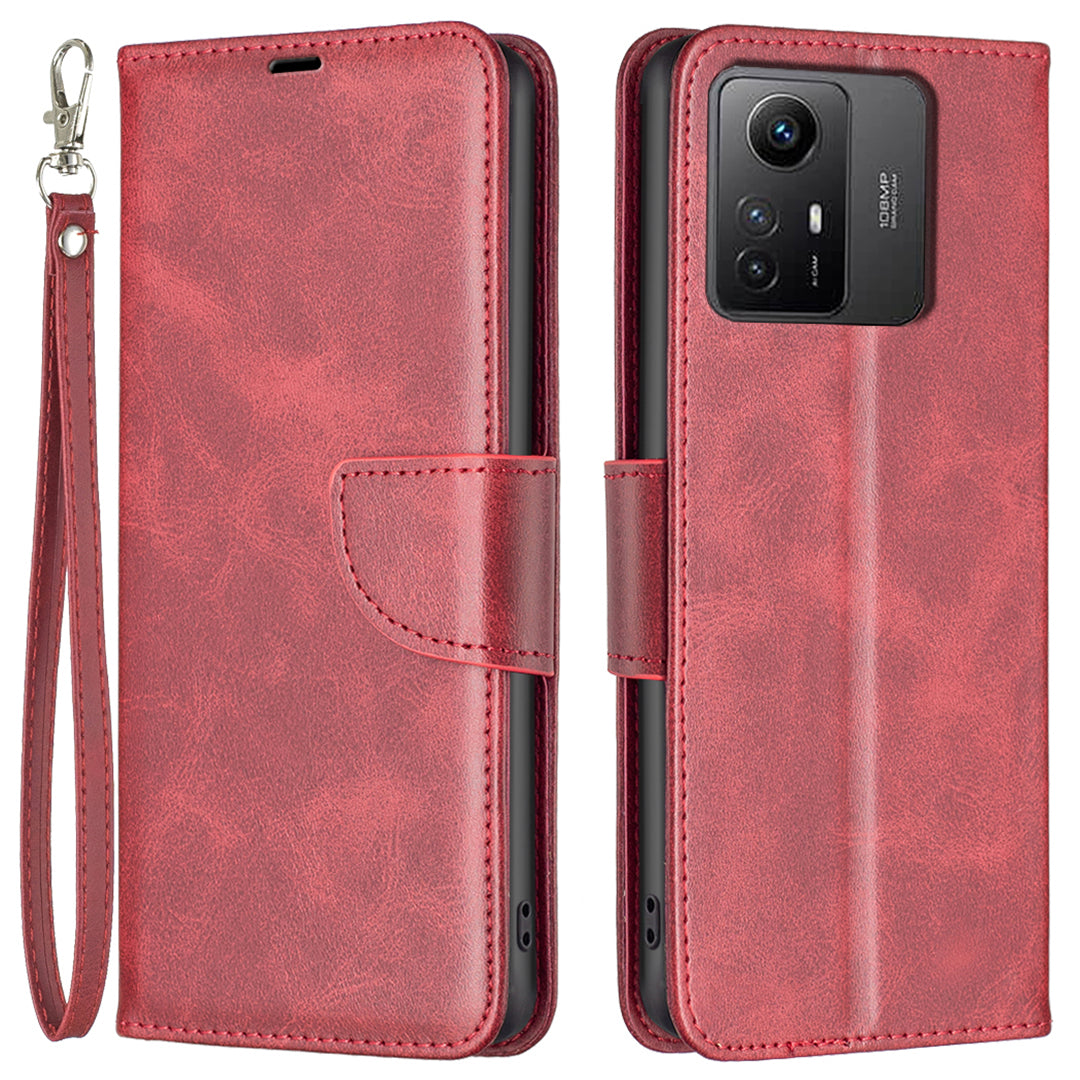 Wallet Phone Case for Xiaomi Redmi Note 12S 4G , Textured Stand Shell Solid Color PU Leather Cover