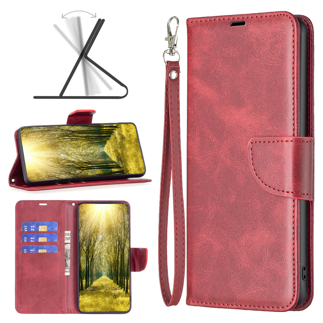Wallet Phone Case for Xiaomi Redmi Note 12S 4G , Textured Stand Shell Solid Color PU Leather Cover