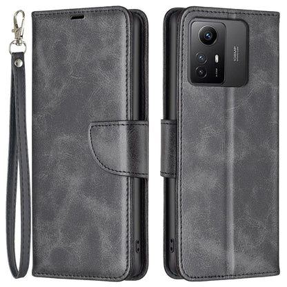 Wallet Phone Case for Xiaomi Redmi Note 12S 4G , Textured Stand Shell Solid Color PU Leather Cover