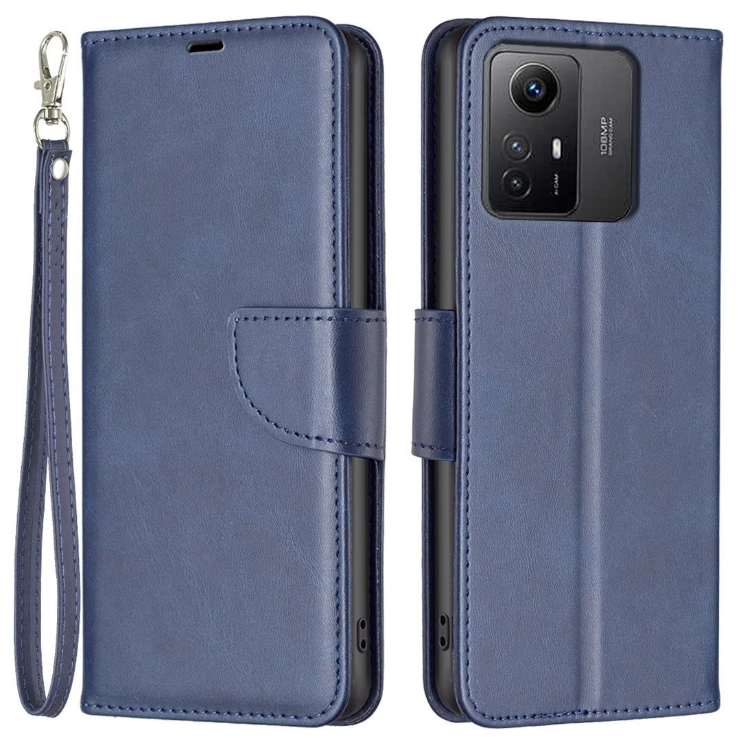 Wallet Phone Case for Xiaomi Redmi Note 12S 4G , Textured Stand Shell Solid Color PU Leather Cover
