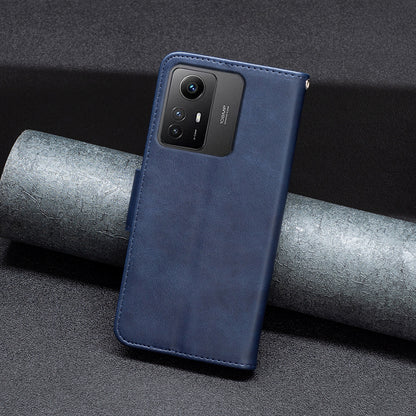 Wallet Phone Case for Xiaomi Redmi Note 12S 4G , Textured Stand Shell Solid Color PU Leather Cover