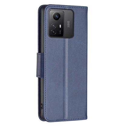 Wallet Phone Case for Xiaomi Redmi Note 12S 4G , Textured Stand Shell Solid Color PU Leather Cover