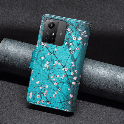 BF03 Zipper Pocket Wallet Case for Xiaomi Redmi Note 12S 4G PU Leather Stand Pattern Printing Phone Cover