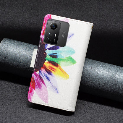 BF03 Zipper Pocket Wallet Case for Xiaomi Redmi Note 12S 4G PU Leather Stand Pattern Printing Phone Cover