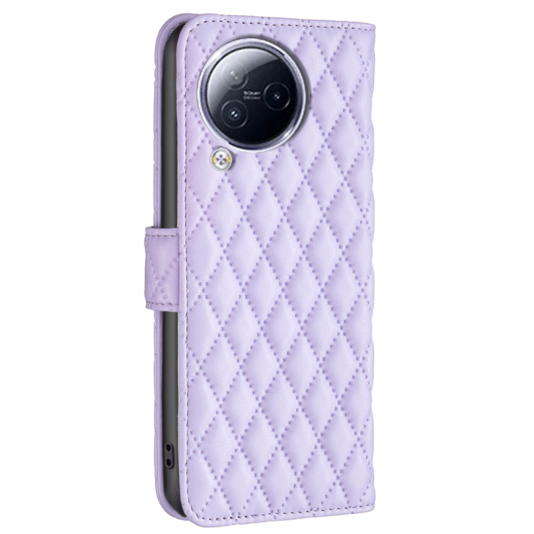 BINFEN COLOR BF Style-14 for Xiaomi Civi 3 5G Cell Phone Case Wallet Imprinted Leather Stand Cover