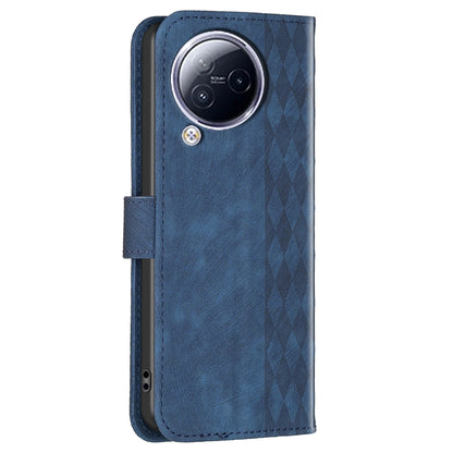 Imprinted Rhombus Phone Case For Xiaomi Civi 3 5G , Stand Wallet PU Leather Cell Phone Cover