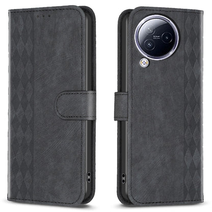 Imprinted Rhombus Phone Case For Xiaomi Civi 3 5G , Stand Wallet PU Leather Cell Phone Cover