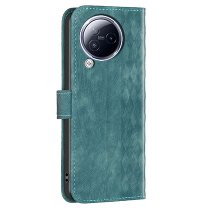 Imprinted Rhombus Phone Case For Xiaomi Civi 3 5G , Stand Wallet PU Leather Cell Phone Cover