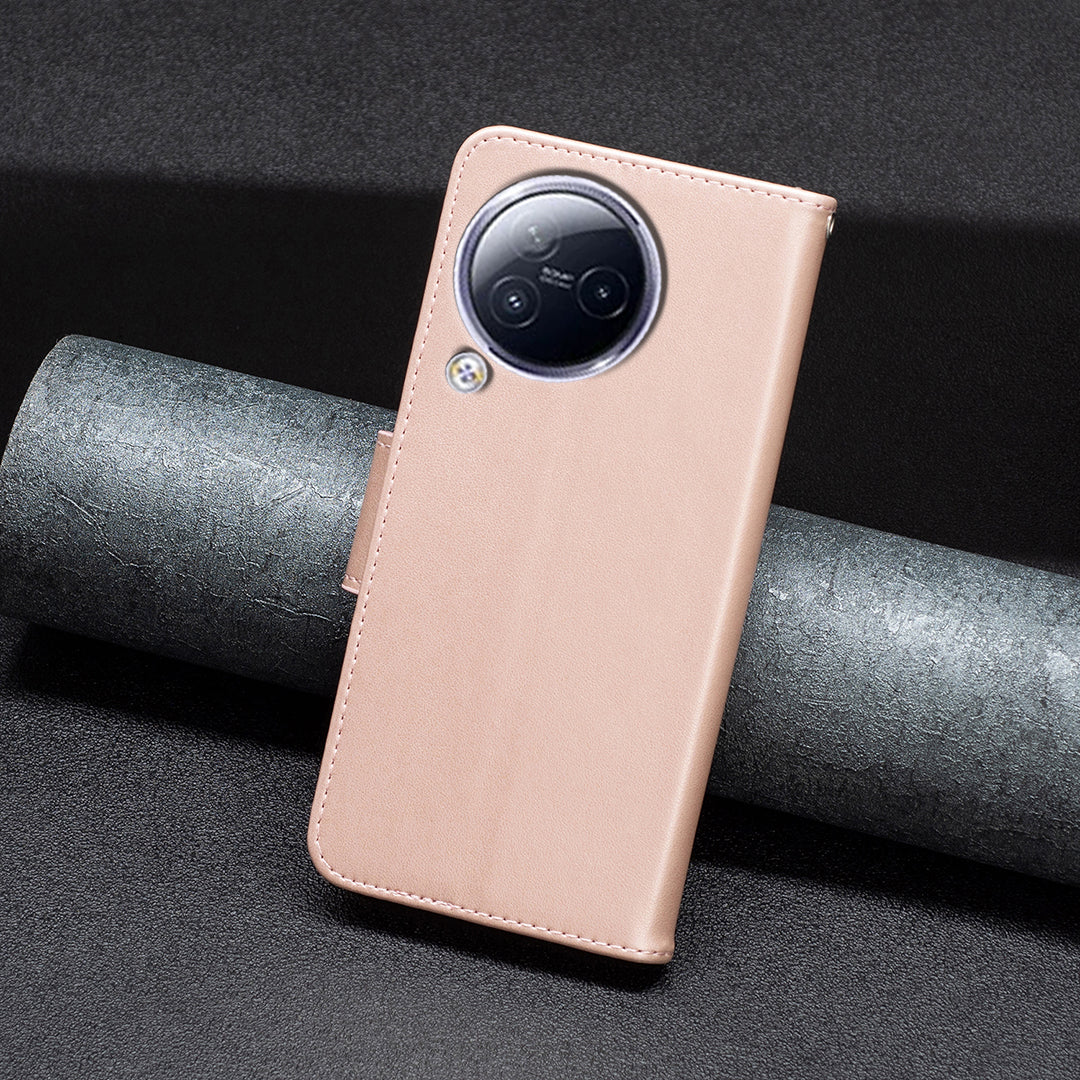 For Xiaomi Civi 3 5G Wallet Phone Case Butterfly Imprinted Butterfly Leather Flip Cover with Strap