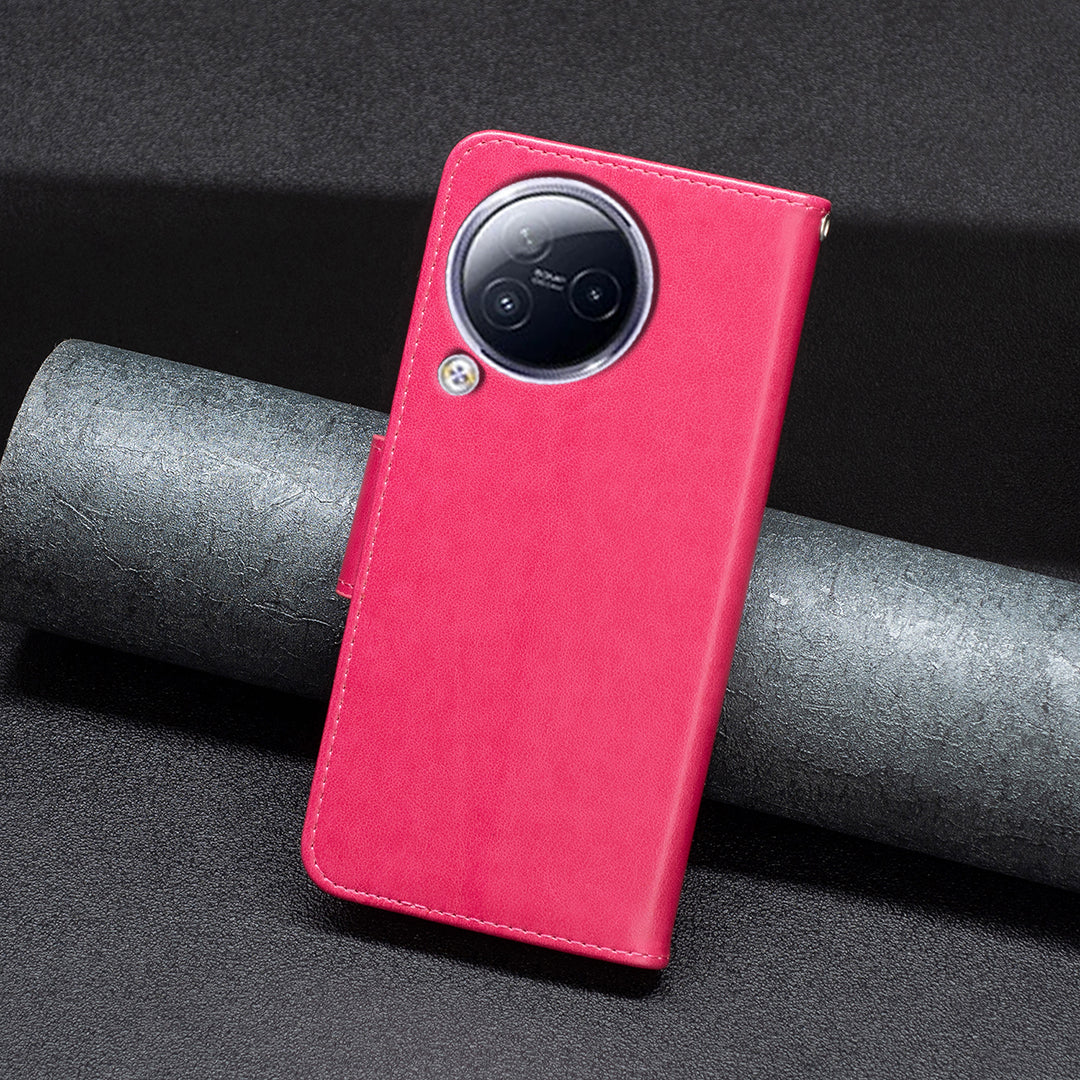 For Xiaomi Civi 3 5G Wallet Phone Case Butterfly Imprinted Butterfly Leather Flip Cover with Strap