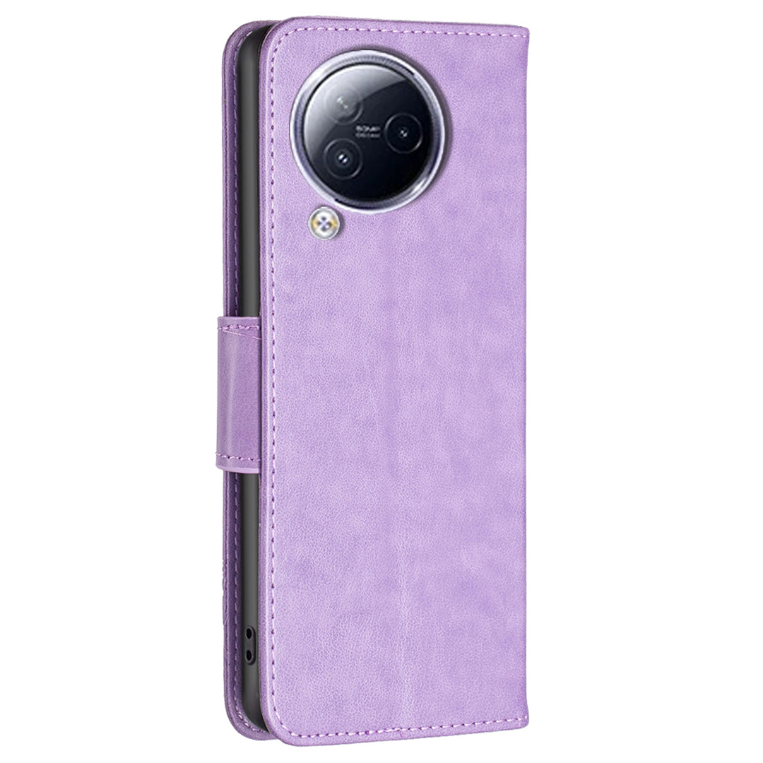 For Xiaomi Civi 3 5G Wallet Phone Case Butterfly Imprinted Butterfly Leather Flip Cover with Strap