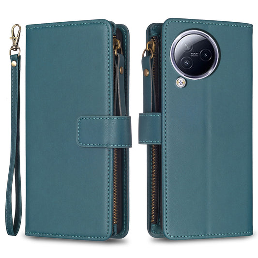 BF Style-19 for Xiaomi Civi 3 5G Zipper Pocket PU Leather Case Bump Proof Phone Cover with Wallet Stand