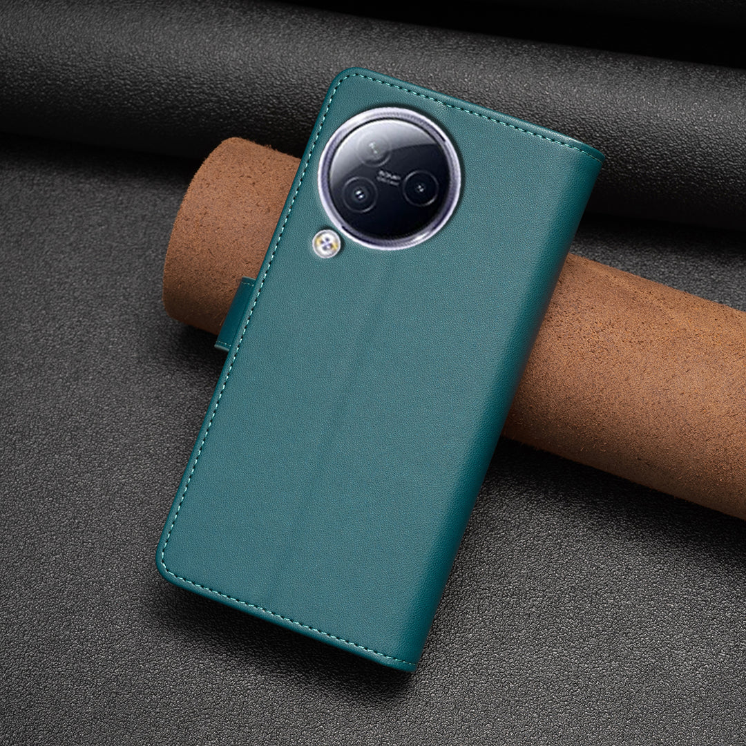 BF Style-19 for Xiaomi Civi 3 5G Zipper Pocket PU Leather Case Bump Proof Phone Cover with Wallet Stand