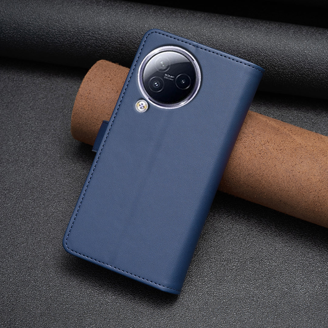 BF Style-19 for Xiaomi Civi 3 5G Zipper Pocket PU Leather Case Bump Proof Phone Cover with Wallet Stand