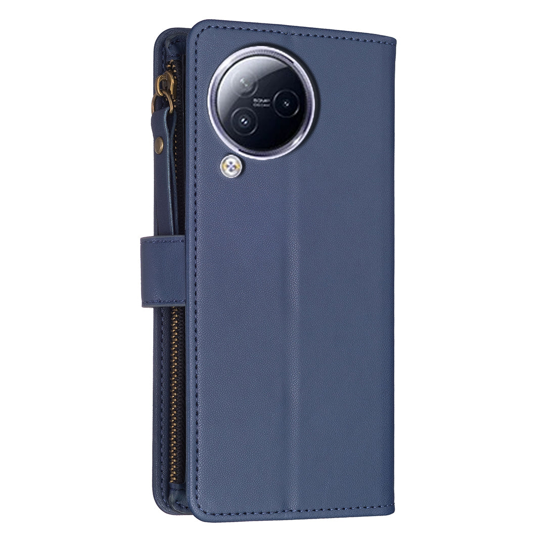 BF Style-19 for Xiaomi Civi 3 5G Zipper Pocket PU Leather Case Bump Proof Phone Cover with Wallet Stand