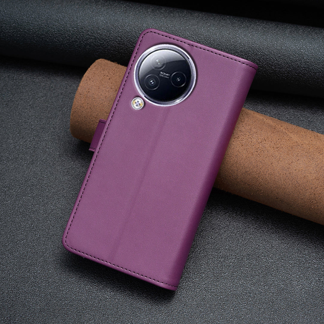 BF Style-19 for Xiaomi Civi 3 5G Zipper Pocket PU Leather Case Bump Proof Phone Cover with Wallet Stand