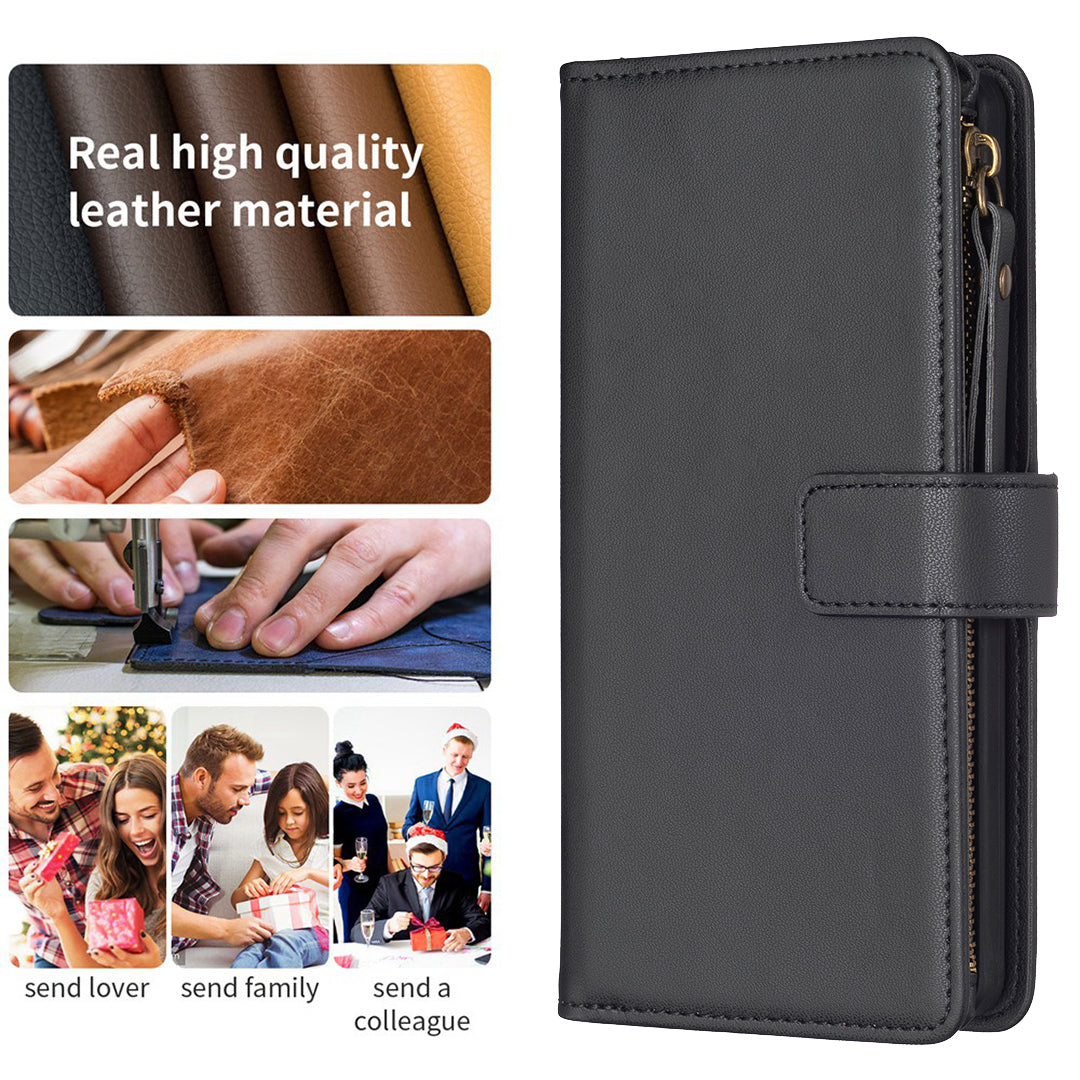 BF Style-19 for Xiaomi Civi 3 5G Zipper Pocket PU Leather Case Bump Proof Phone Cover with Wallet Stand