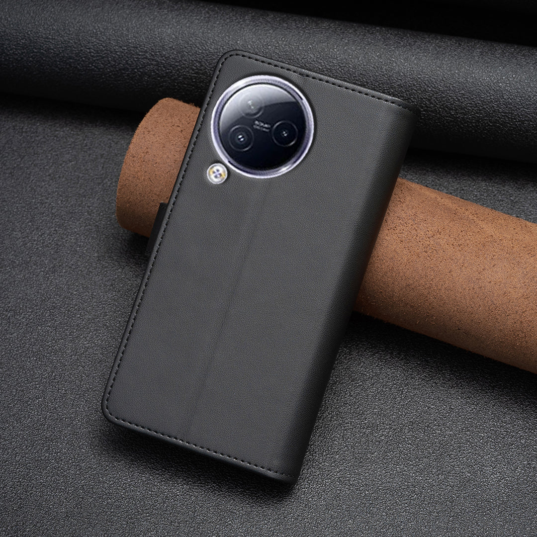 BF Style-19 for Xiaomi Civi 3 5G Zipper Pocket PU Leather Case Bump Proof Phone Cover with Wallet Stand