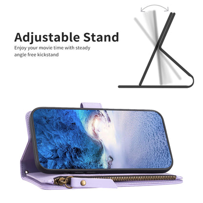 BF Style-19 for Xiaomi Civi 3 5G Zipper Pocket PU Leather Case Bump Proof Phone Cover with Wallet Stand