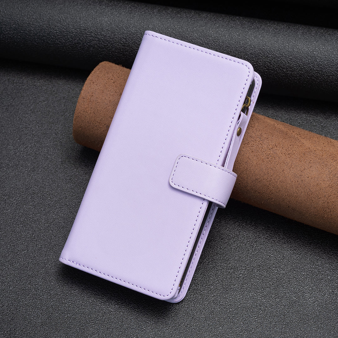 BF Style-19 for Xiaomi Civi 3 5G Zipper Pocket PU Leather Case Bump Proof Phone Cover with Wallet Stand