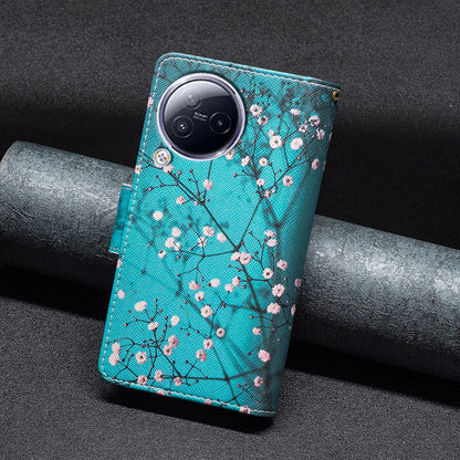 BF03 Zipper Pocket Phone Case for Xiaomi Civi 3 5G Pattern Printing PU Leather Stand Wallet Cover