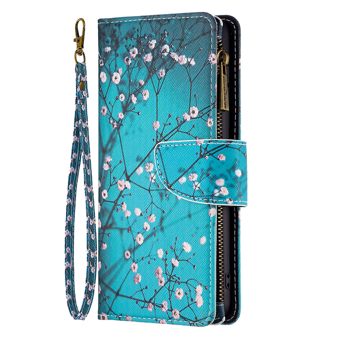 BF03 Zipper Pocket Phone Case for Xiaomi Civi 3 5G Pattern Printing PU Leather Stand Wallet Cover