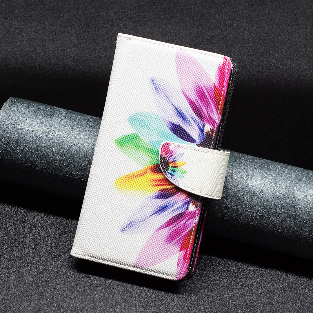 BF03 Zipper Pocket Phone Case for Xiaomi Civi 3 5G Pattern Printing PU Leather Stand Wallet Cover