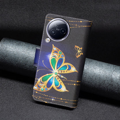 BF03 Zipper Pocket Phone Case for Xiaomi Civi 3 5G Pattern Printing PU Leather Stand Wallet Cover