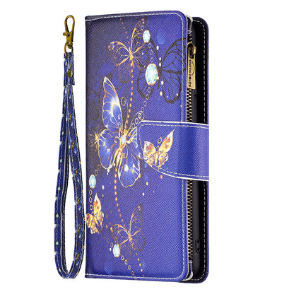 BF03 Zipper Pocket Phone Case for Xiaomi Civi 3 5G Pattern Printing PU Leather Stand Wallet Cover