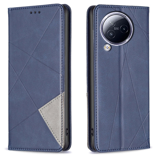 For Xiaomi Civi 3 5G Cell Phone Case Stand Leather Card Holder Imprinted Line Phone Cover